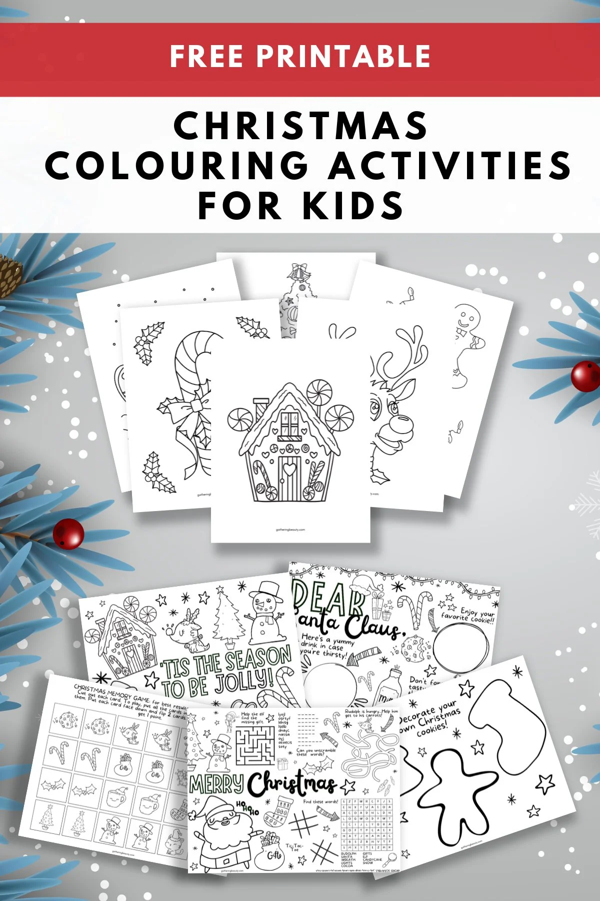 christmas coloring activities for kids - free printable